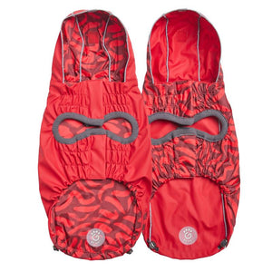 Reversible Elasto-Fit Dog Raincoat - Red/Red