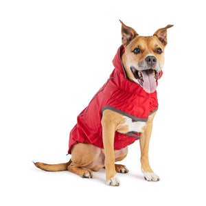 Mutt in Reversible Elasto-Fit Dog Raincoat - Red/Red