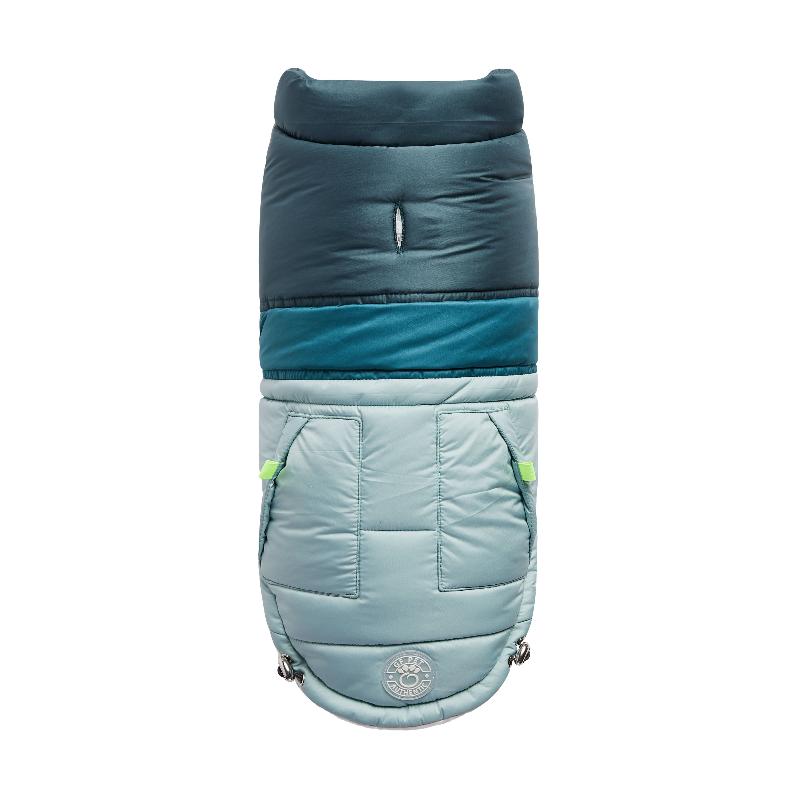 Retro Puffer Dog Coat - Light Blue