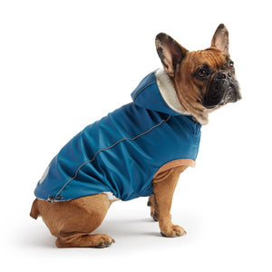 French Bulldog in Insulated Dog Raincoat - Dark Blue