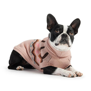 Boxer in Heritage Dog Sweater - Pink