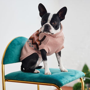 Boxer in Heritage Dog Sweater - Pink