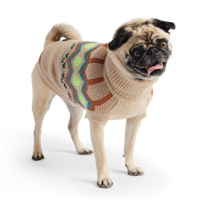 Pug wearing Heritage Dog Sweater - Sand