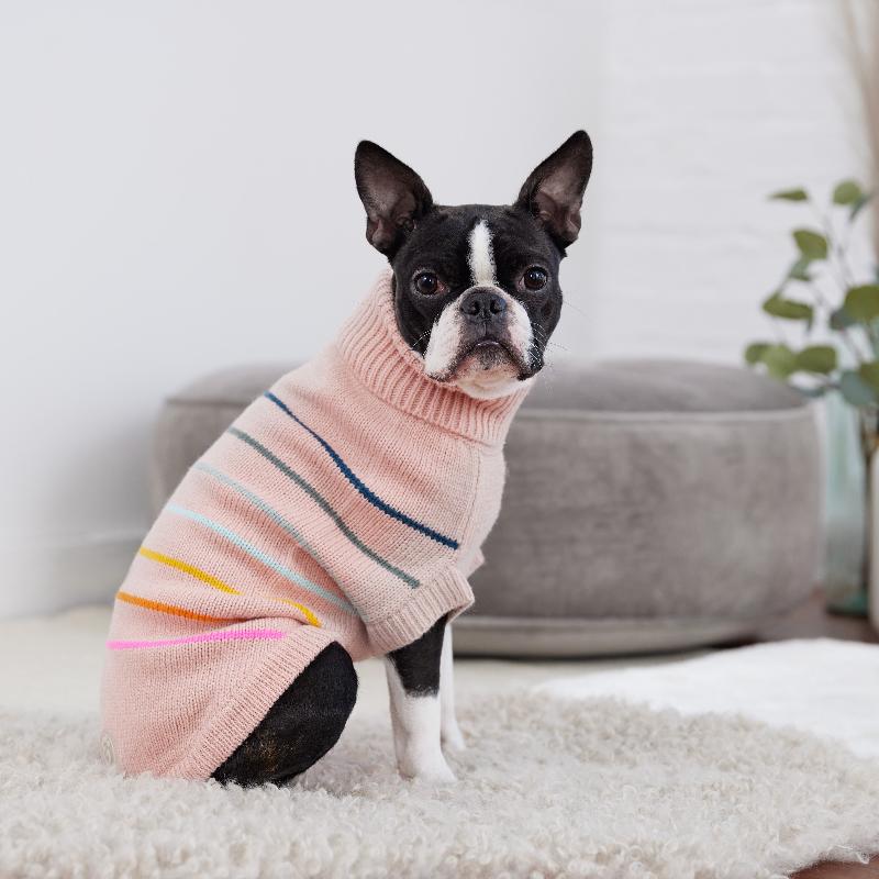 Pink Arctic Stripe Dog Sweater | Poshdoglife.com