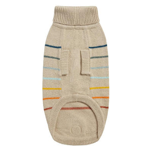 Arctic Stripe Dog Sweater is a turtleneck