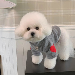 Bichon in grey heart love dog shirt