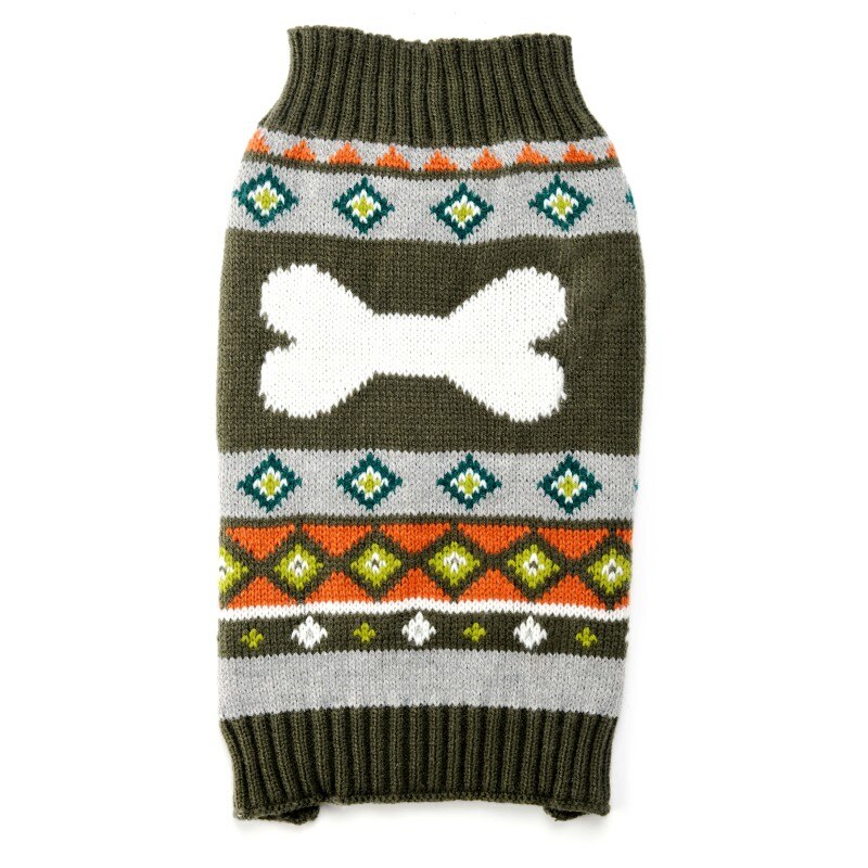 Green Bone Dog Sweater
