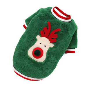 Green Christmas Reindeer Plush Dog Sweatshirt