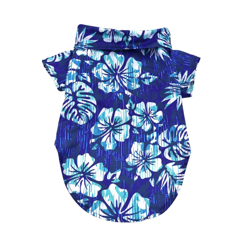  Hibiscus Blue Dog Shirt