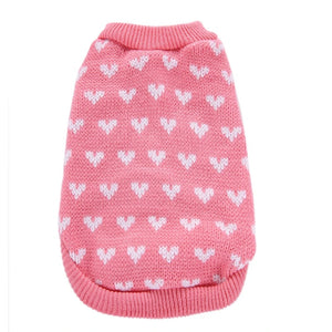 Pink heart dog sweater