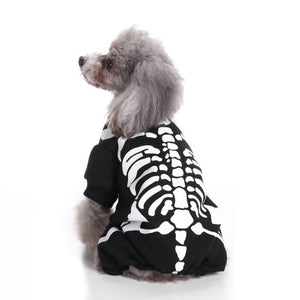 Your dog will be scary for Halloween in this Skeleton dog onesie.