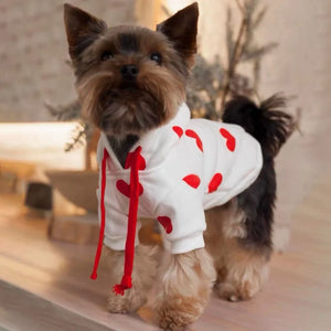 Yorkie in Hearts Dog Hoodie