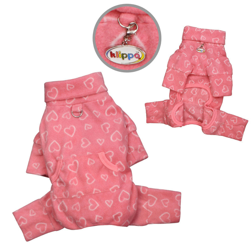 Blush of Love Fleece Turtleneck Dog Pajamas
