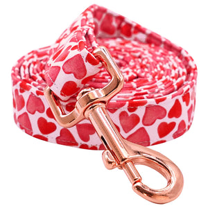 Comes with matching heart dog leash