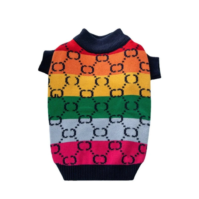 Luxury Designer-Inspired Gucci Rainbow Logo Sweater