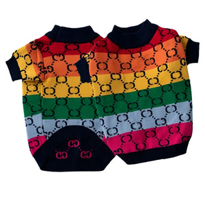 Luxury Designer-Inspired Gucci Rainbow Logo Sweater is a pullover design