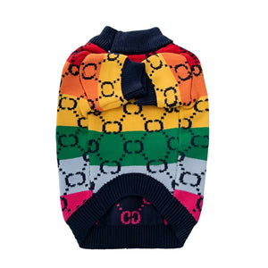 Luxury Designer-Inspired Gucci Rainbow Logo Sweater