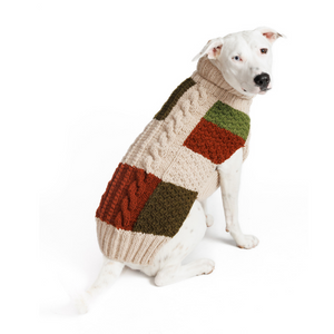 Pitbull wearing Patchwork Wool Dog Sweater