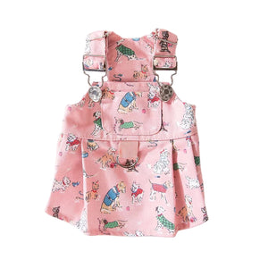 Pink Cute Denim Overalls Dog Dress