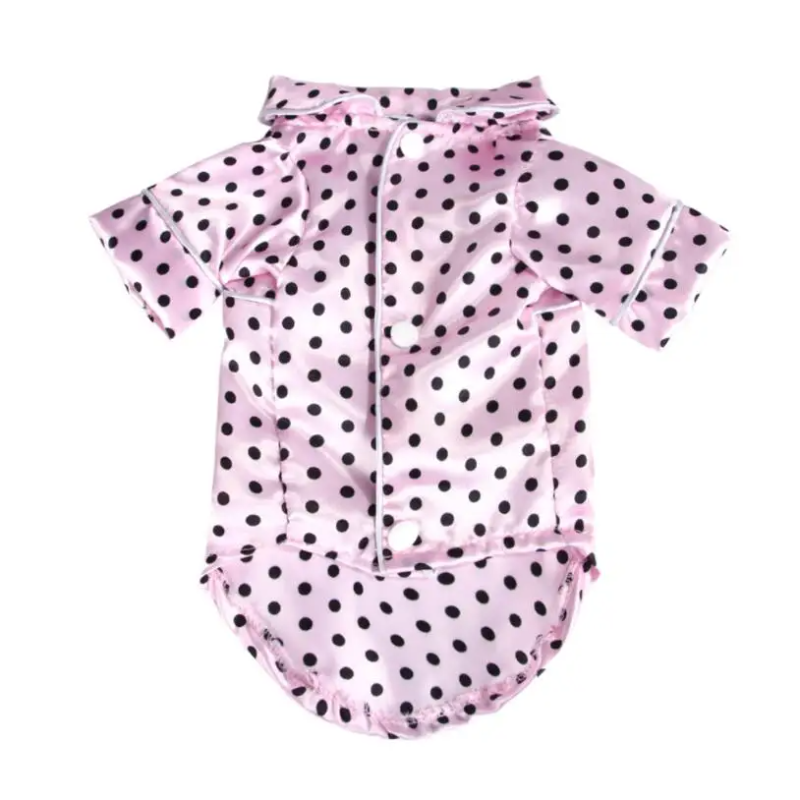 Black Polka Dot Satin Pajamas