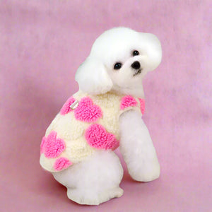 Dog in Pink Warm Heart Dog Fleece