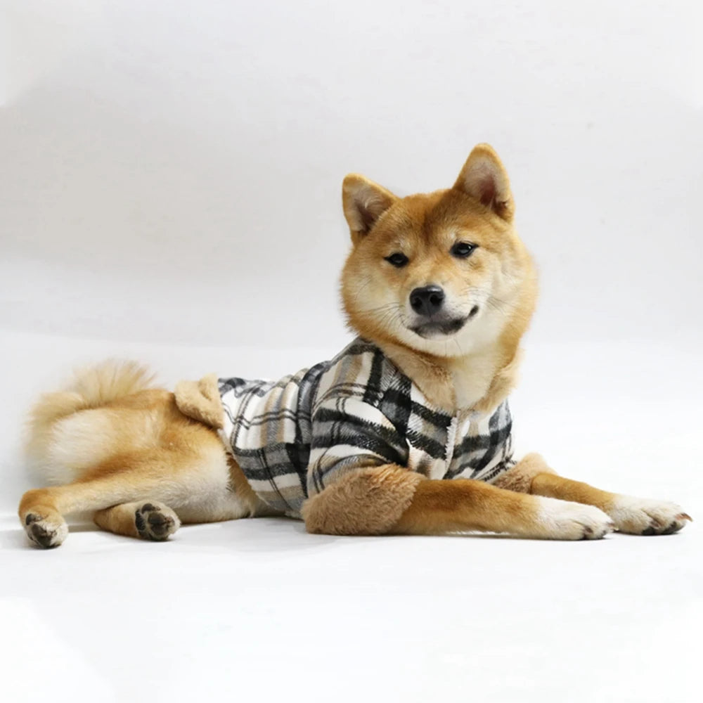 Plaid Dog Dress Coat