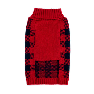 Red Plaid Christmas Dog Sweater is a pullover design