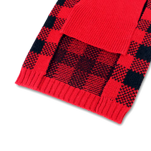 Red Plaid Christmas Dog Sweater is knit