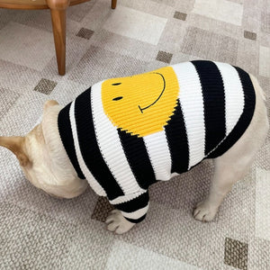 Happy Face Dog Sweater fits small and medium breed dogs