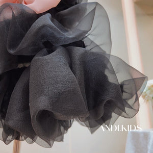 Black Princess Dog Party Dress is made of lightweight tulle.
