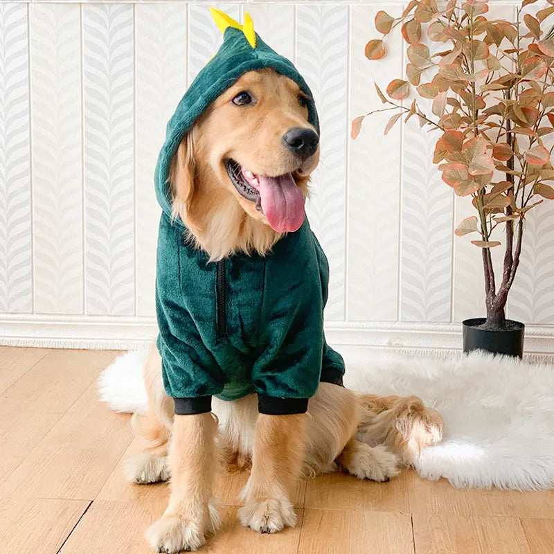 Golden retriever dinosaur costume hot sale
