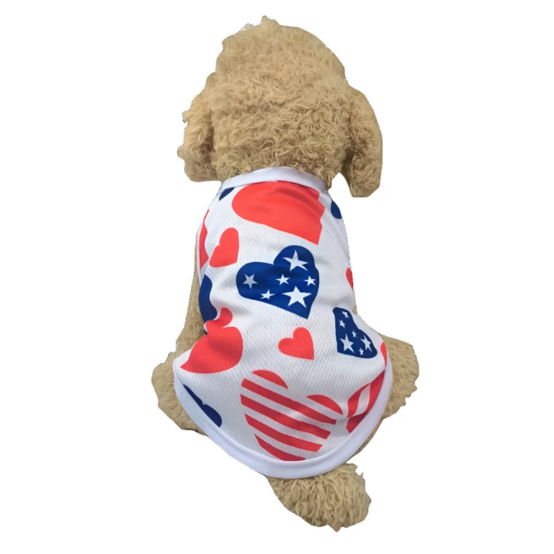 Patriotic Hearts Dog T-Shirt