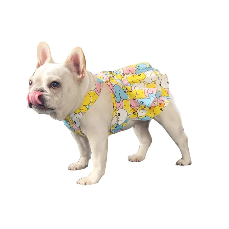 This adorable French Bulldog/Pug Pastel Ducks Dog Harness Dress and Leash Set is designed to make your pup stand out on Spring strolls. 