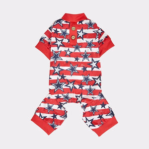 Red Americana Stars & Stripes Dog PJs.