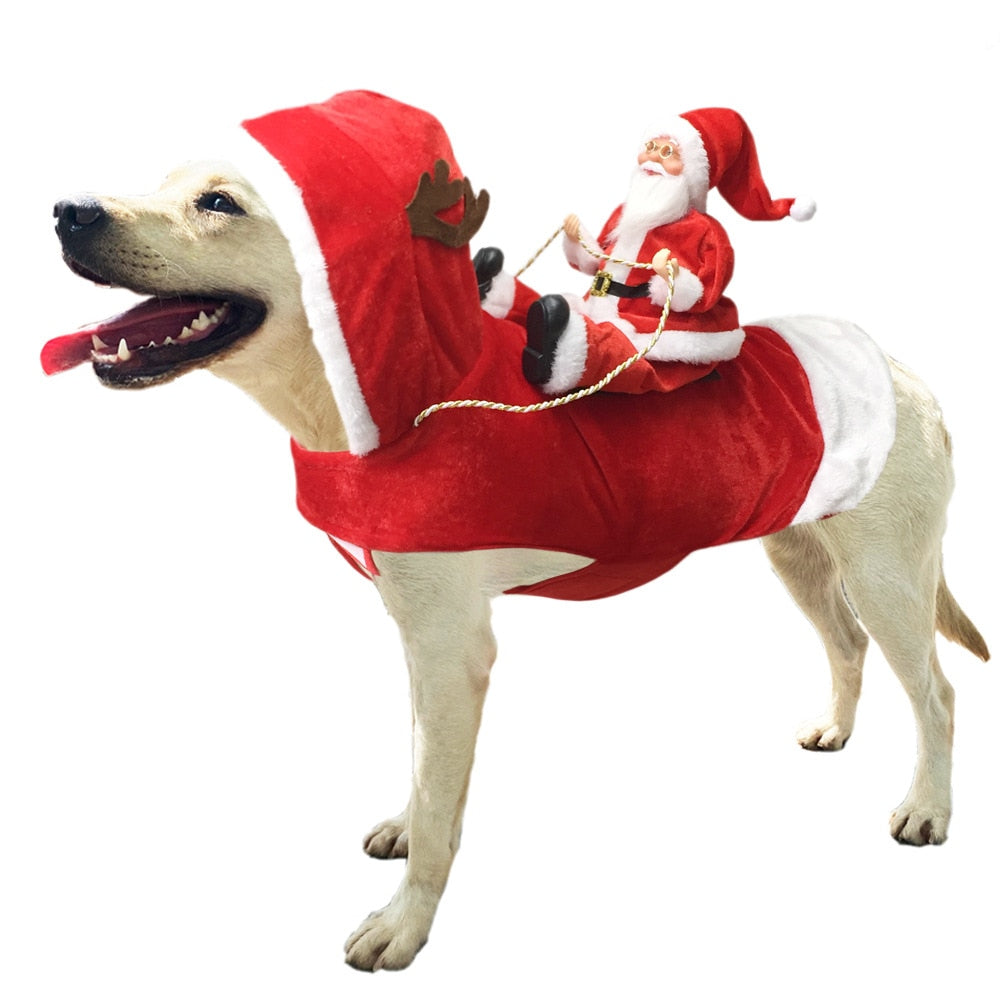 This Santa Reindeer Dog Suit is perfect for holiday parties and cosplay.