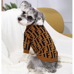 Brown Fendi Designer-inspired Faux Dog Sweater
