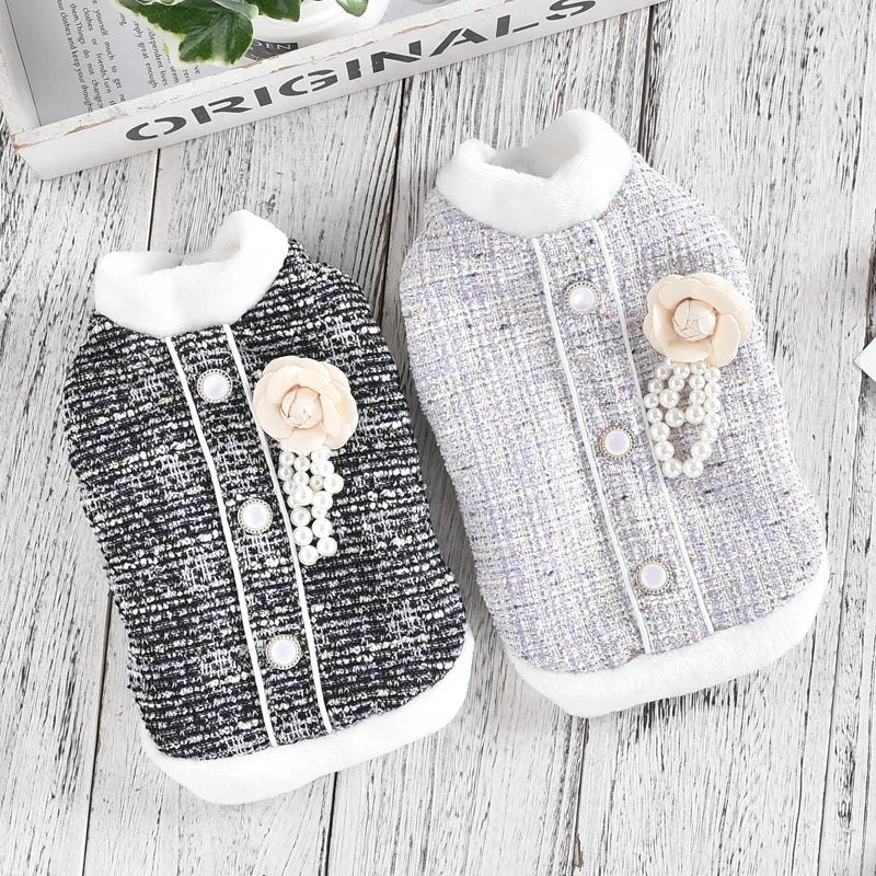 Luxury Pearl Designer Dog Coat
