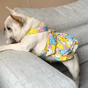  French Bulldog/Pug Pastel Ducks Dog Harness Dress and Leash Set