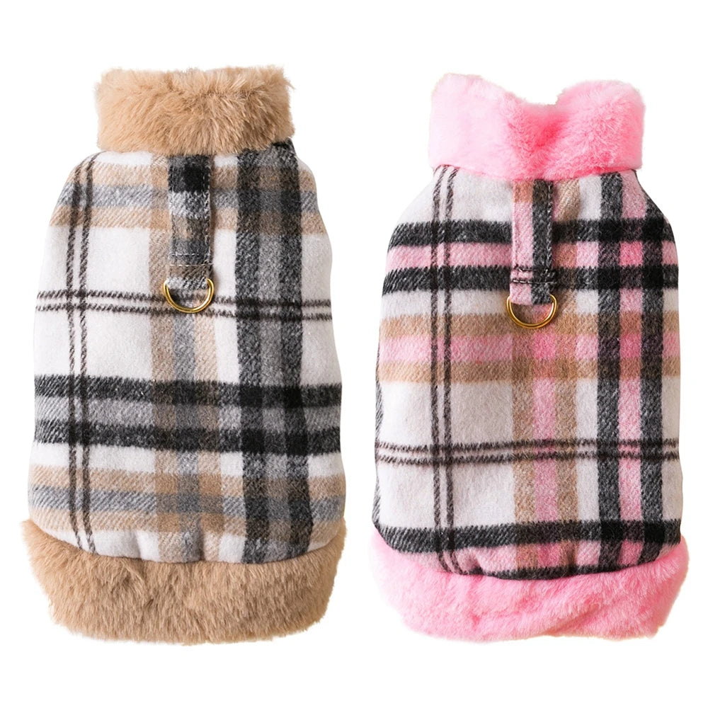 Plaid Dog Dress Coat