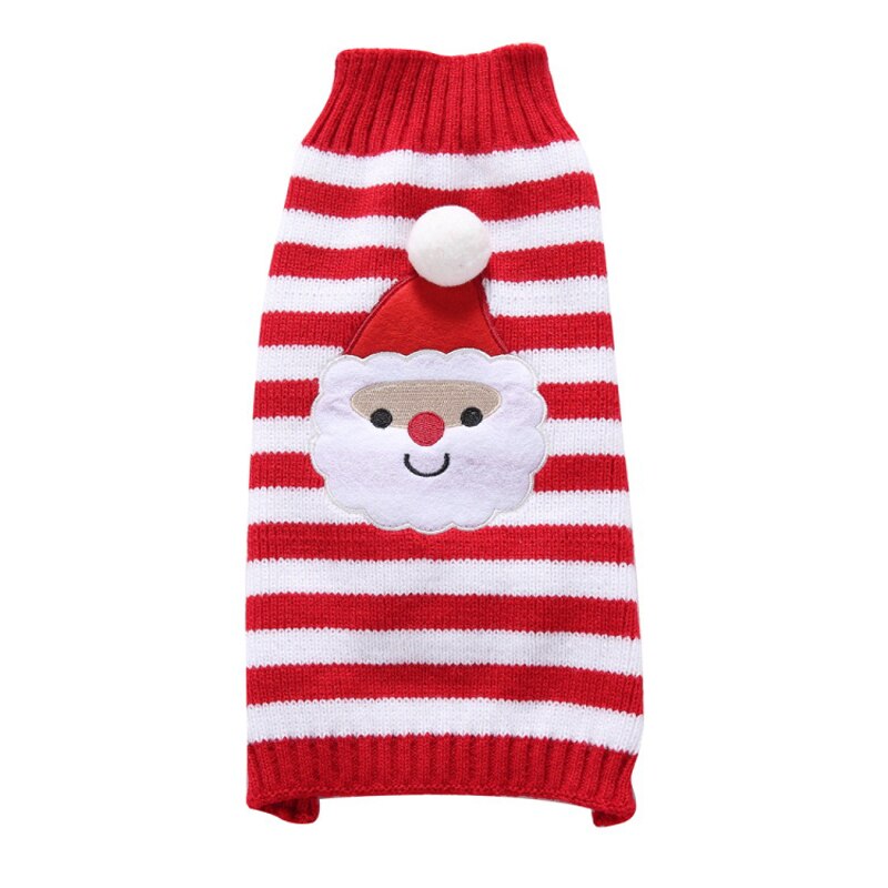 Red Striped Santa Christmas Sweater fits small to medium dogs.