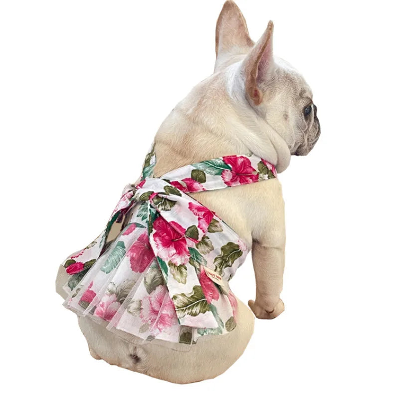 Floral Hibiscus French Bulldog/Pug Dog Dress