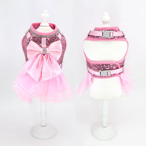 Front and back of Bling Dog Harness Dress
