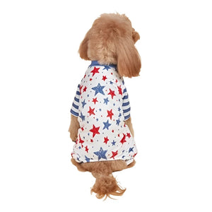 Poodle wearing Patriotic Stars & Stripes dog Pjs
