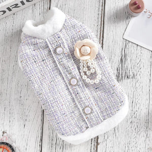 Luxury Pearl Designer Dog Coat