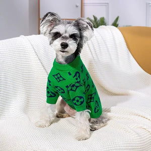 Green Louis-inspired dog sweater