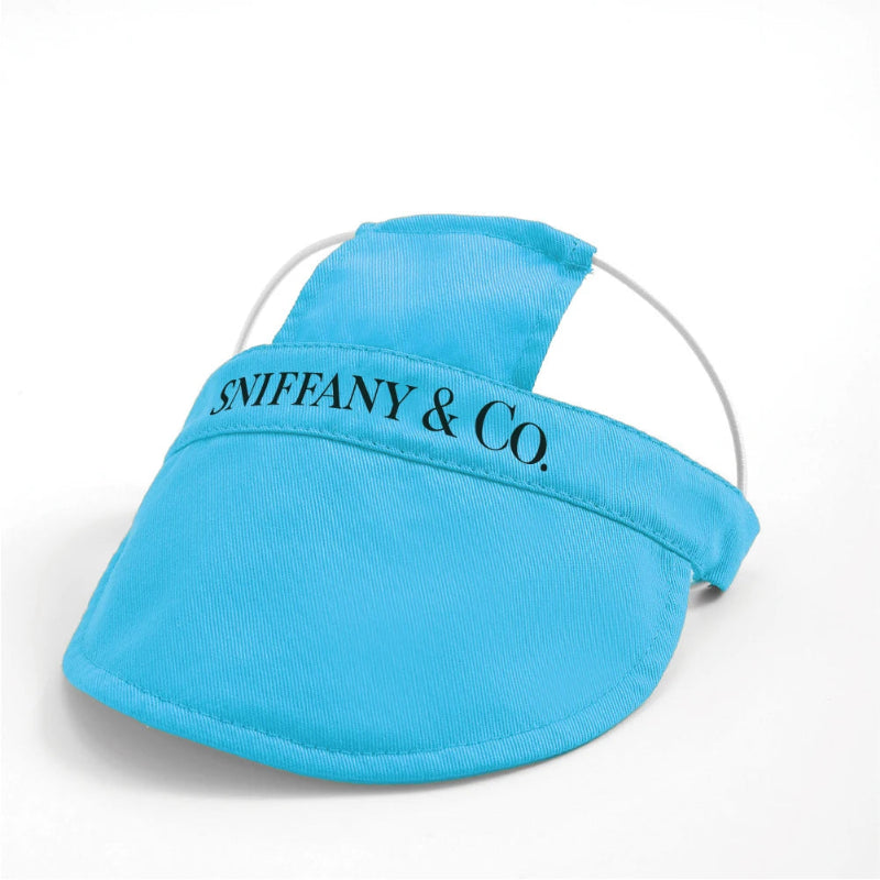 Blue Sniffany dog hat on white background