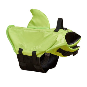 Summer Shark Dog Life Jacket in green