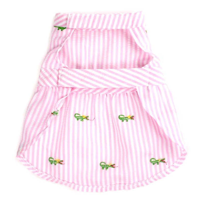The Worthy Dog - Pink Stripe Alligator Dress