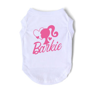 White Barbie Parody "Barkie Doll" Dog T-Shirt