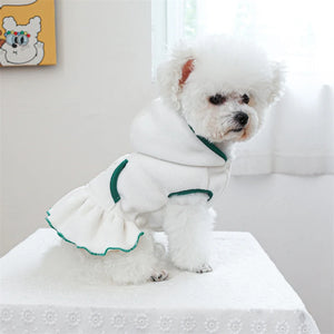 Bichon Frise wearing White Tennis Dog Dress